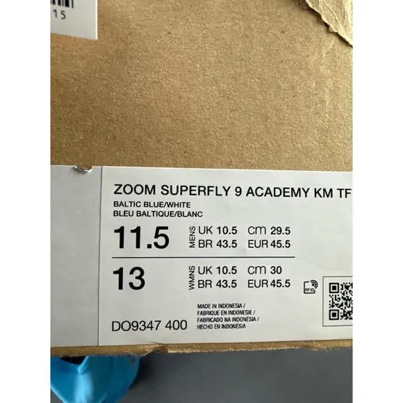 Nike Zoom Mercurial Superfly 9 Elite Men Size 11.5 Academy Baltic Blue‎ KM TF